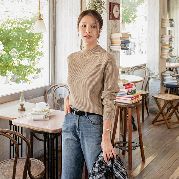 [valyou] 마리 Corrugated 반폴라 Knitwear