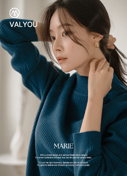 [valyou] 마리 Corrugated 반폴라 Knitwear Korea