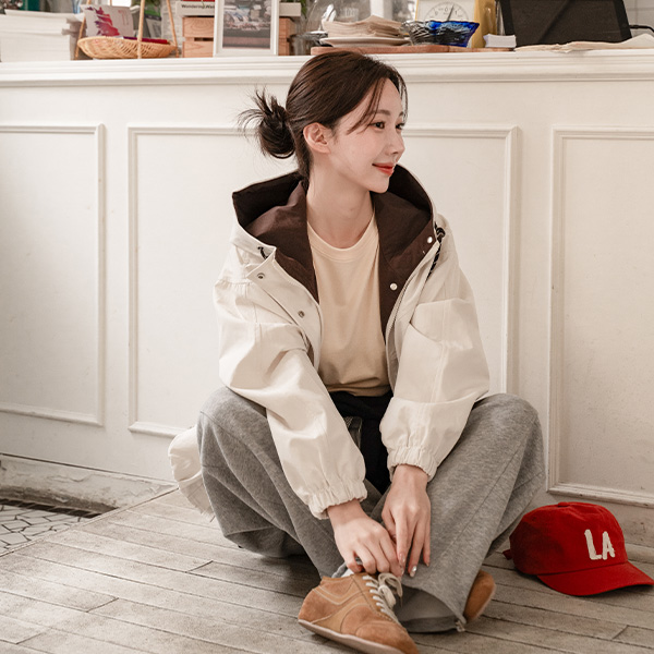[valyou] Silver Tag Hood Wind Jumper