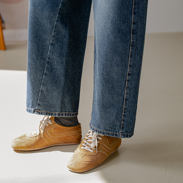 Wash Barrel Banding Denim Pants