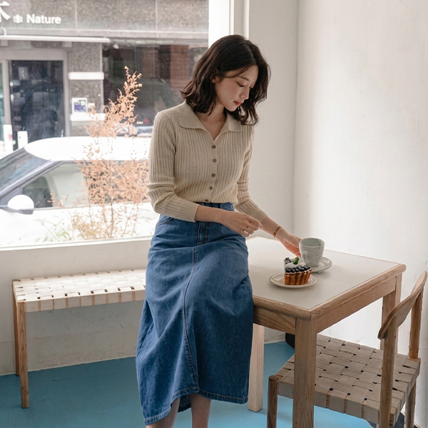 폴딩 v 잔골지 Knitwear Cardigan