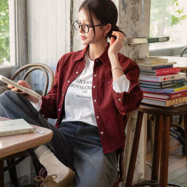 Mini 셰리 Velvet 라이크 Shirt