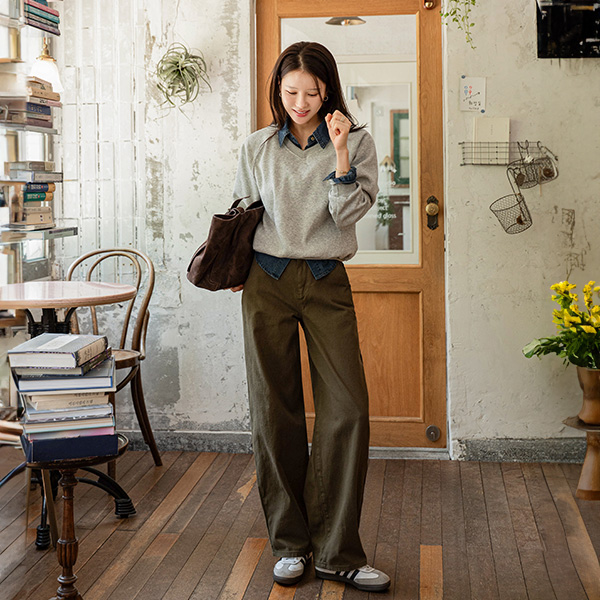 키작아도 면 Pants 75ver (패치커브와이드)