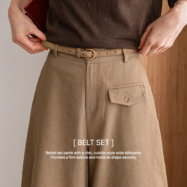 플랩 포켓 Banding Belt Set Pants