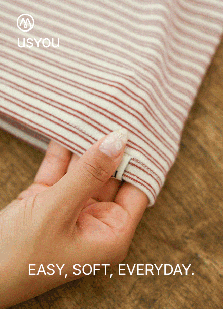 [USYOU] 링거 horizontal striped T-shirt Korea