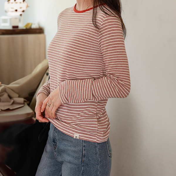 [USYOU] 링거 horizontal striped T-shirt