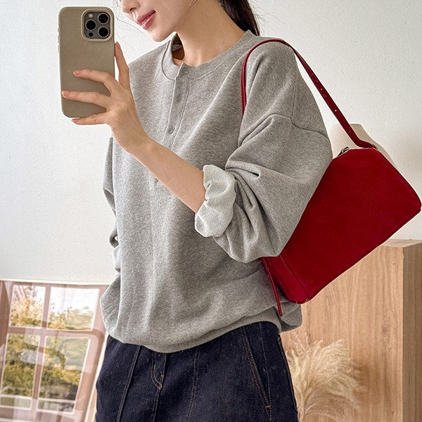 Basic 헨리넥 sweatshirt