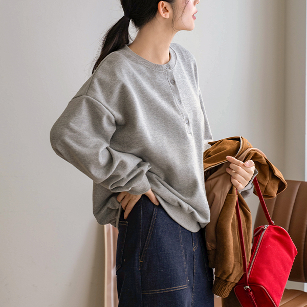 Basic 헨리넥 sweatshirt