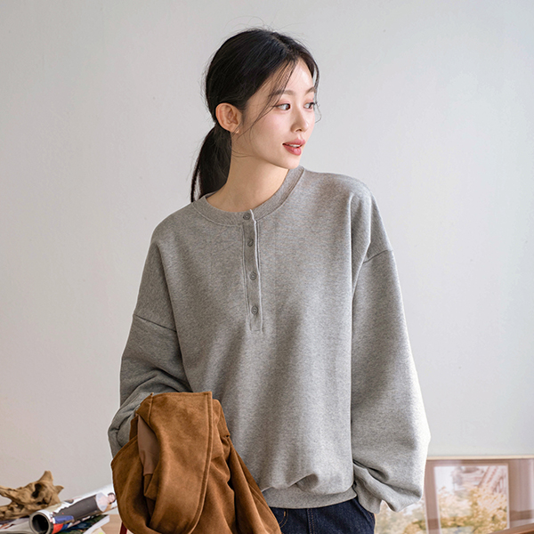 Basic 헨리넥 sweatshirt