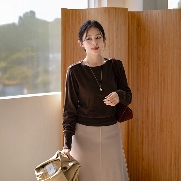 Light Shoulder Button Wool Knitwear