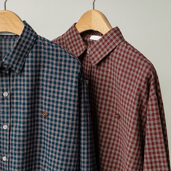 [valyou] 시그니처 웜 Peach Check Shirt