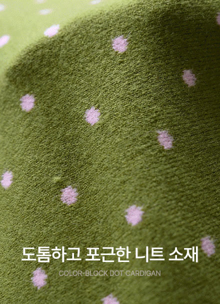 로트 Color Matching Dot Cardigan Korea