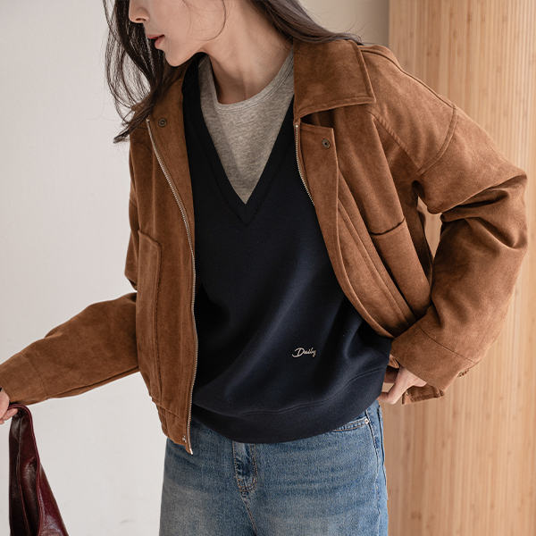 Rim Color Matching Layered Sweatshirt