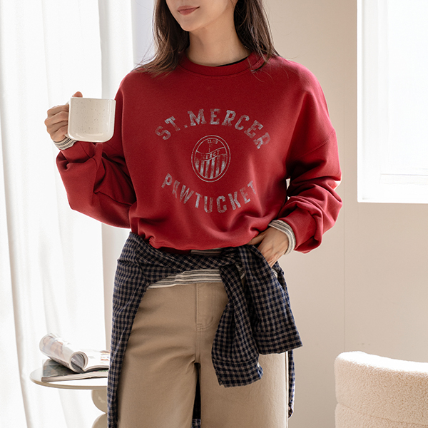 Vintage 스템핑 나염 sweatshirt
