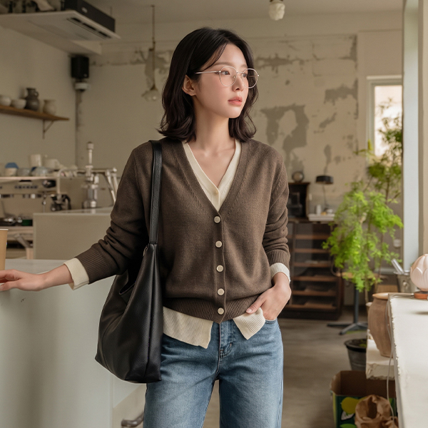 Sharyn Color Matching Layered Cardigan