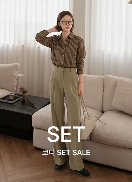 [코디SET] Perfect Pants 88ver (가을투핀턱사이드밴드)+[valyou] 피넛 Stripe Shirt Korea