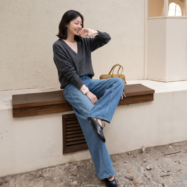 Classic Wool Deep V-neck Knitwear