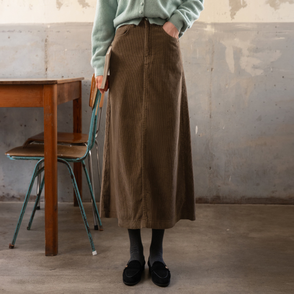 키작아도 Corduroy Skirt (레더라벨Aline)