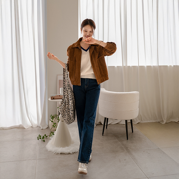 Triple Color Matching Wool Raglan Knitwear