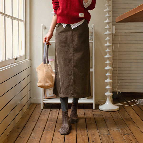 Perfect Corduroy Skirt (Fleece Lined A-line)