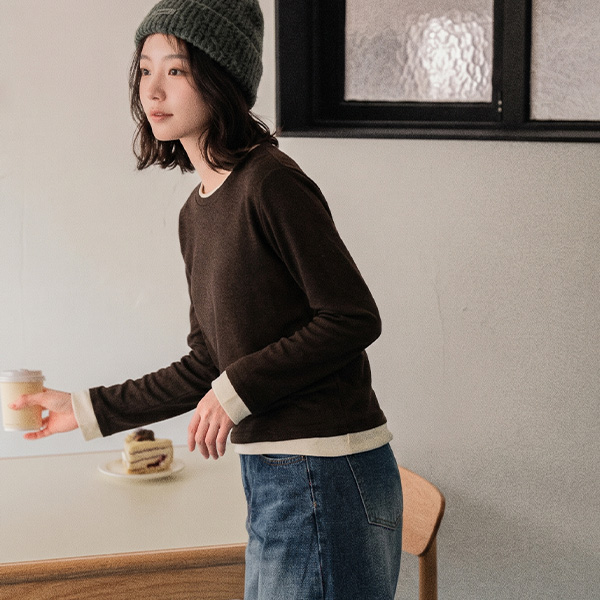 [valyou] two tone layered T-shirt