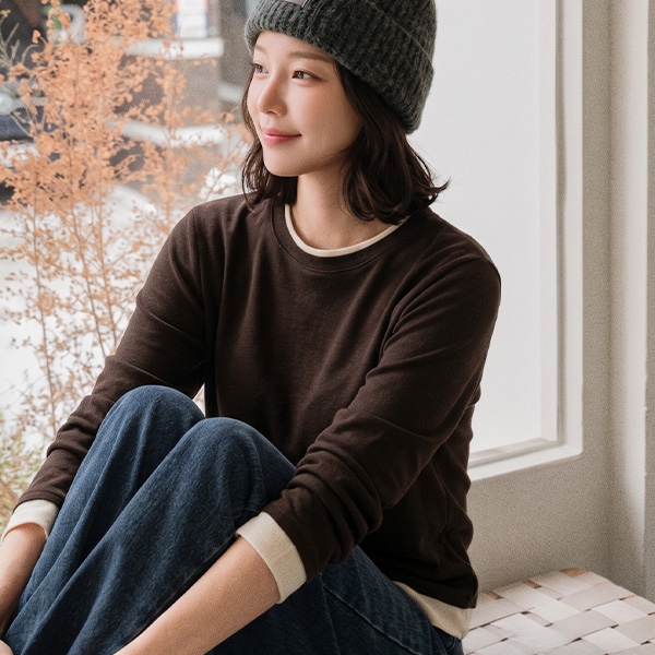 [valyou] two tone layered T-shirt