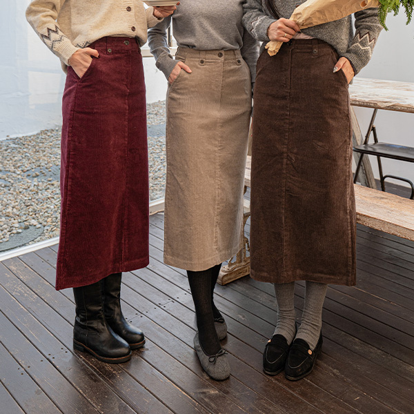 키작아도 Corduroy Skirt (비죠일자밴딩)