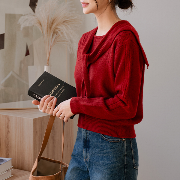 Kylie Punching Knitwear Shawl Set