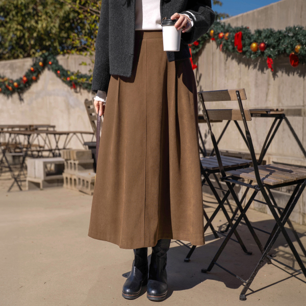 [valyou] Peach Flare Banding Skirt