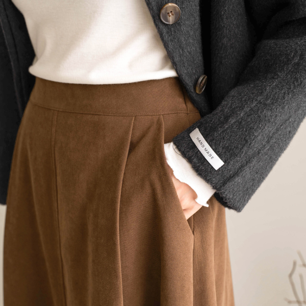 [valyou] Peach Flare Banding Skirt