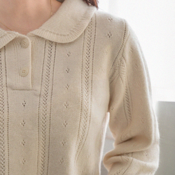 Lovely Punching Silhouette Knitwear