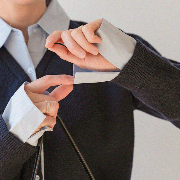 Shirt Layered V Cardigan