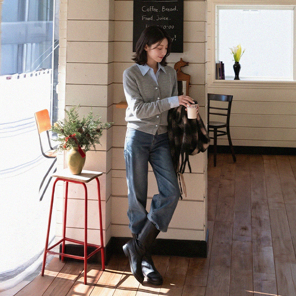 Shirt Layered V Cardigan