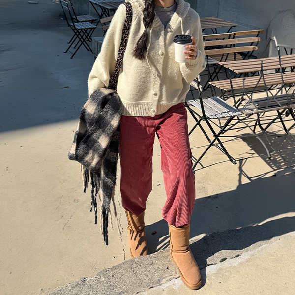 하버 콩단추 Hood Knitwear Cardigan
