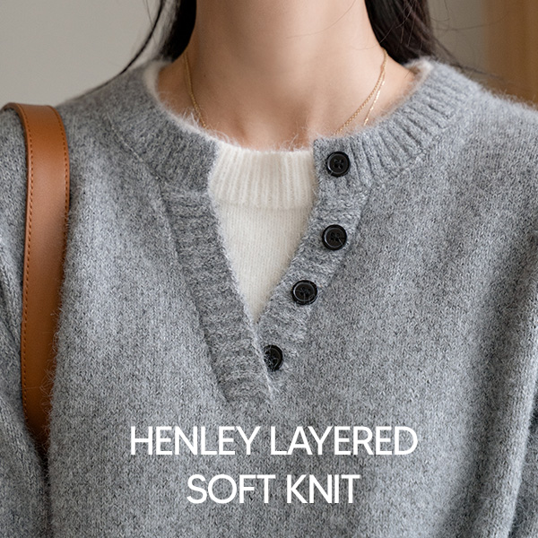 헨리 layered 보송 Knitwear