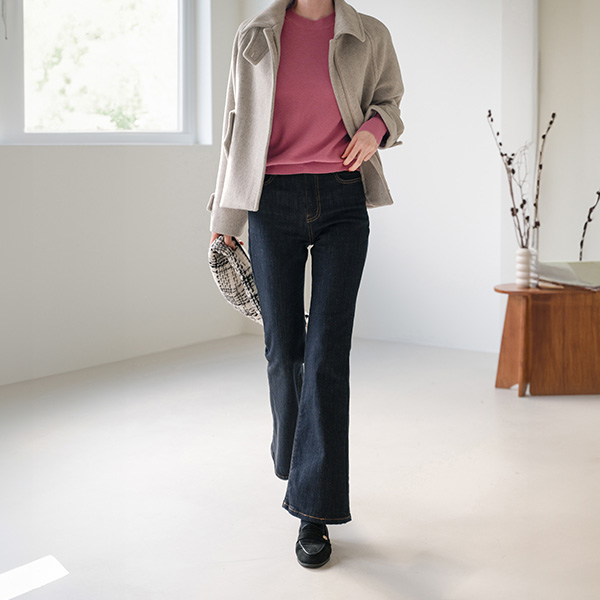 Perfect Pants 99ver (Non fade) (fleece lined raw denim semi-bootcut)
