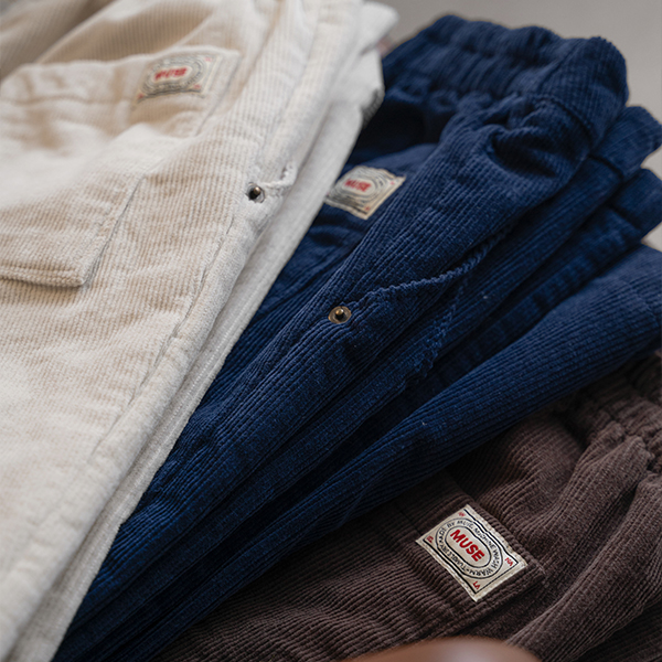Perfect Corduroy Pants 6ver (fleece lined pintuck semi-wide)