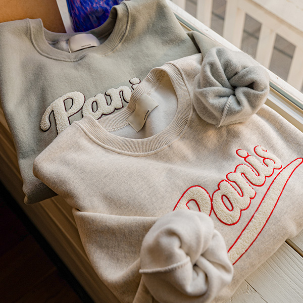 Double-sided Fleece-lined Curly Paris Sweatshirt