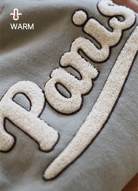 Double-sided Fleece-lined Curly Paris Sweatshirt Korea