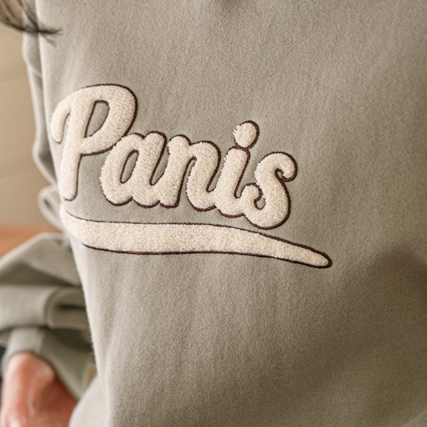 Double-sided Fleece-lined Curly Paris Sweatshirt