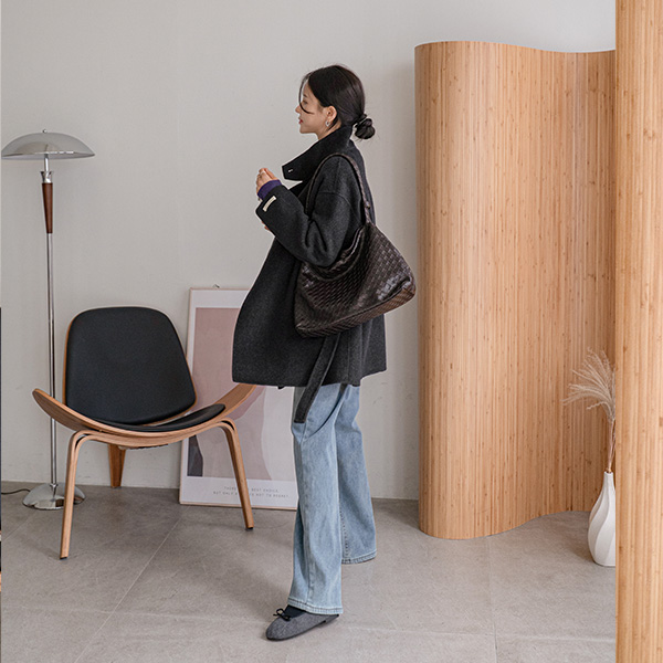 Pound Double Wool Mid Coat