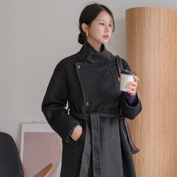 Pound Double Wool Mid Coat