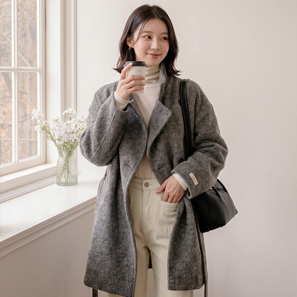 Pound Double Wool Mid Coat