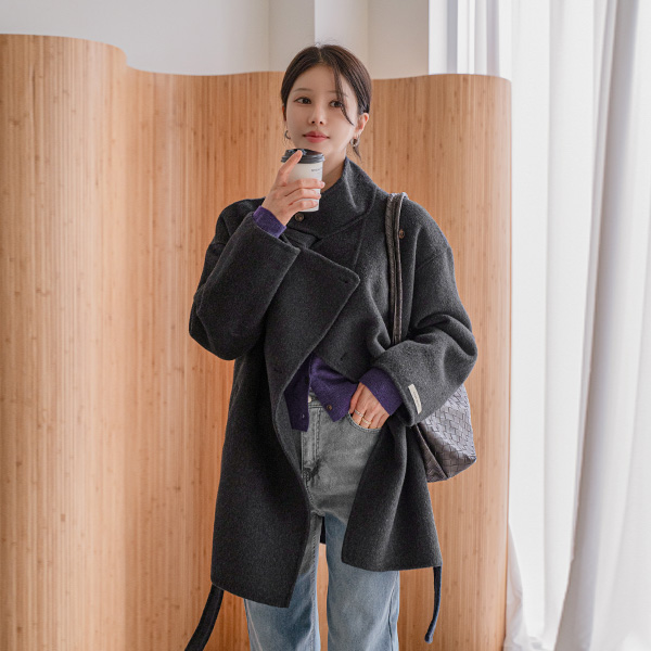 Pound Double Wool Mid Coat