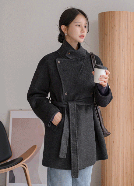 Pound Double Wool Mid Coat Korea