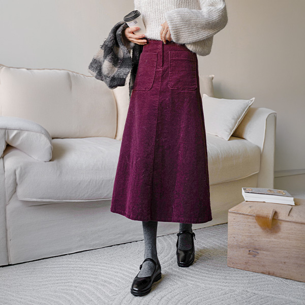 키작아도 Corduroy Skirt (기모맞주름Aline)