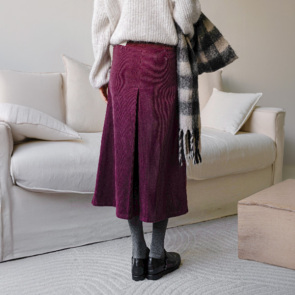 키작아도 Corduroy Skirt (기모맞주름Aline)