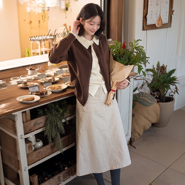 키작아도 Corduroy Skirt (기모맞주름Aline)