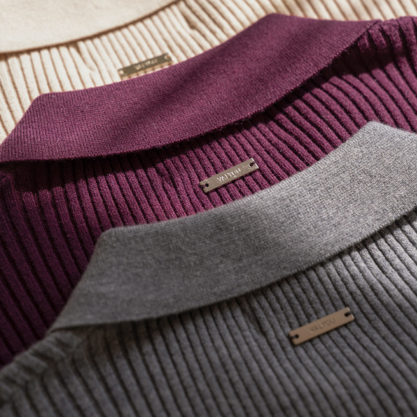 [valyou] 리브 반오픈 Collar Knitwear