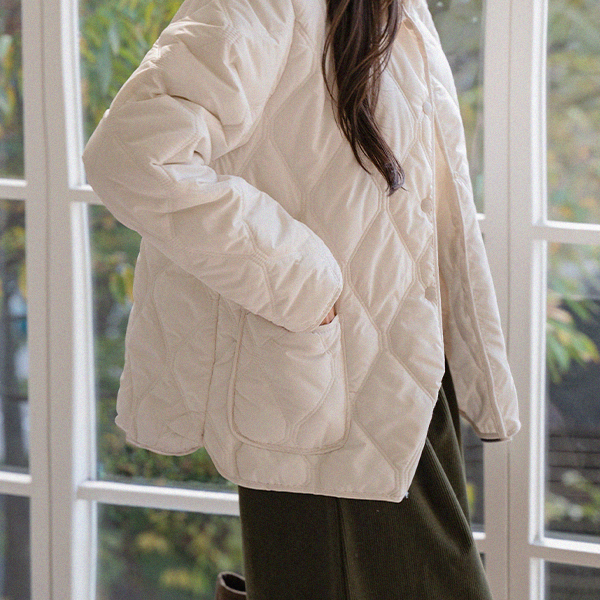 [기획특가] quilting Collar Padding Jumper